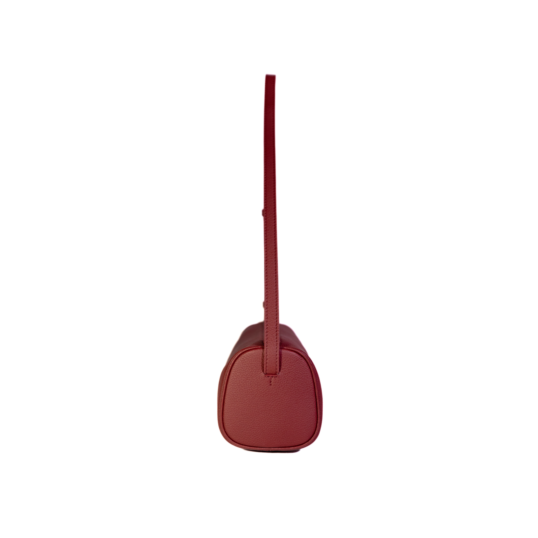 Cylinder Purse in Burgundy