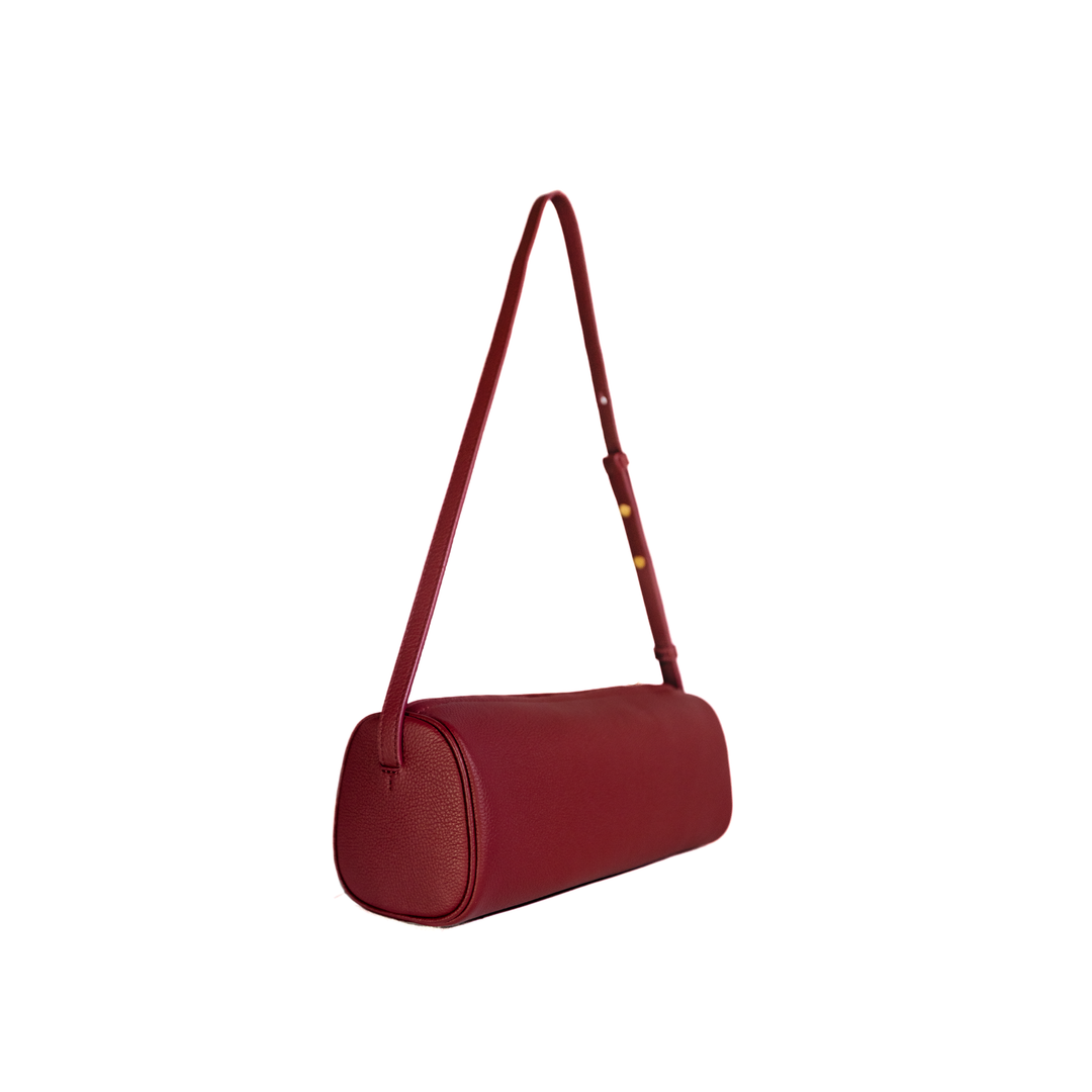 Cylinder Purse in Burgundy