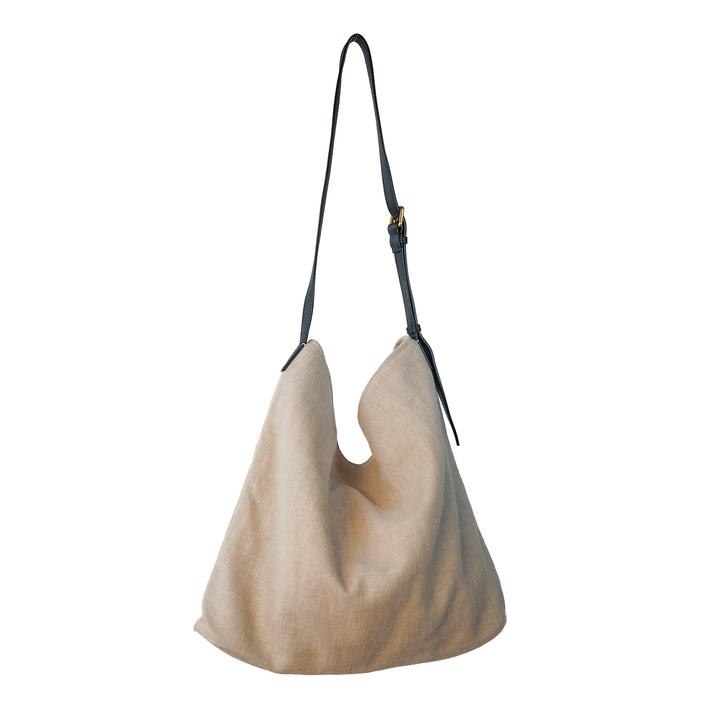 Canvas and Leather Tote in Beige