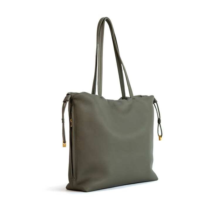 Large Tote in Olive Grey