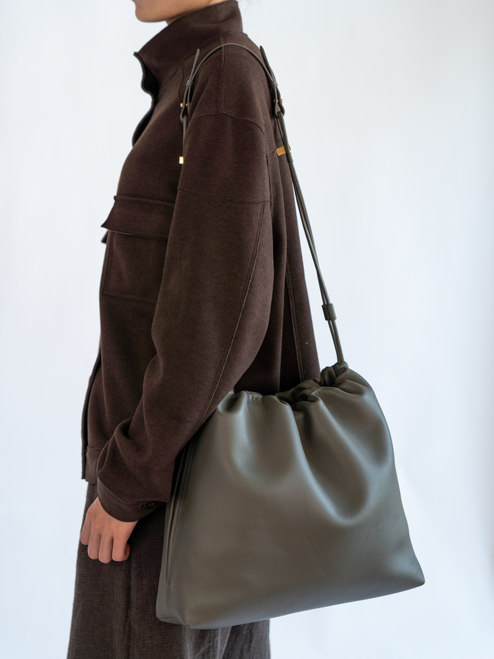 Large Tote in Olive Grey