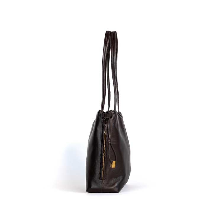 Medium Tote in Shiny Espresso