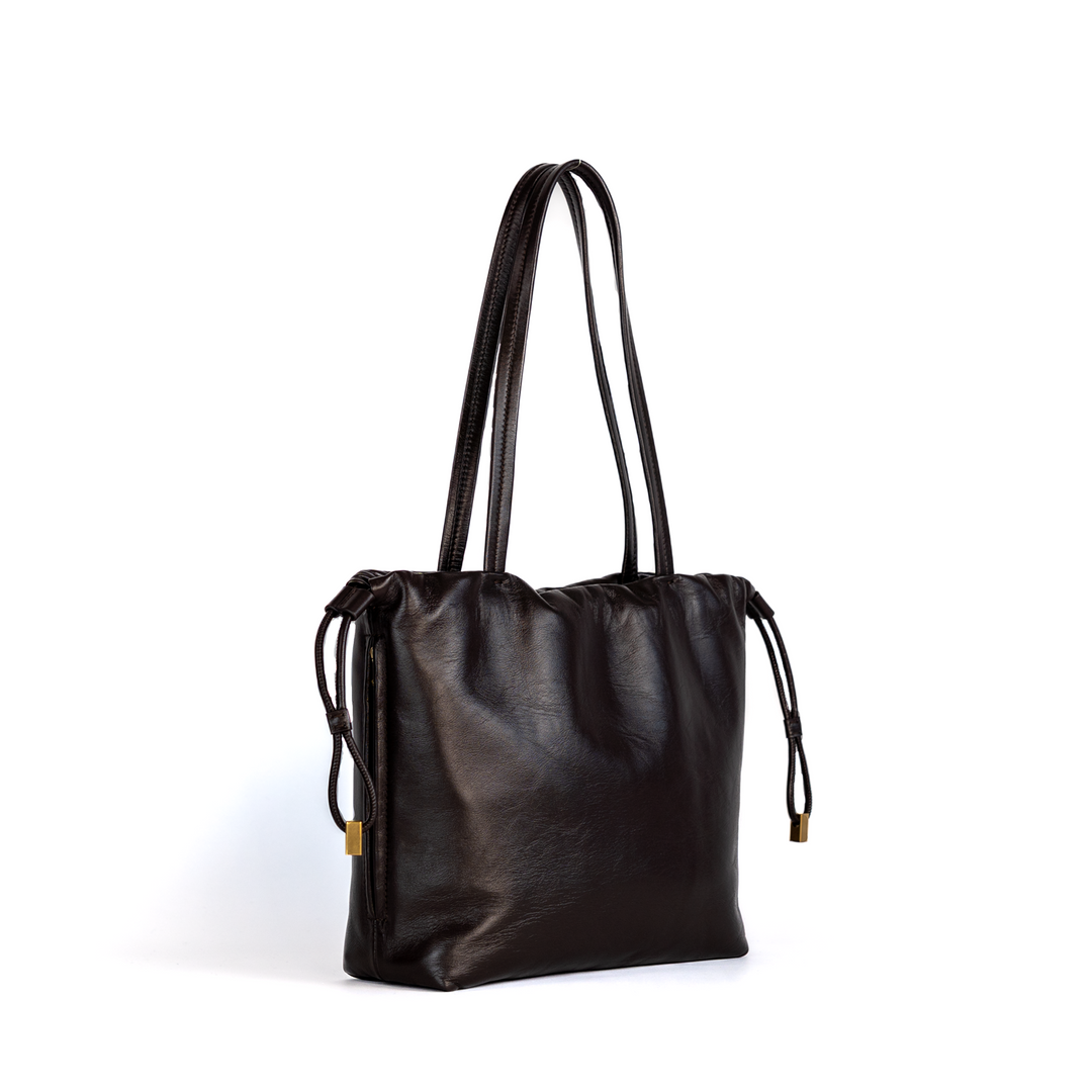 Medium Tote in Shiny Espresso