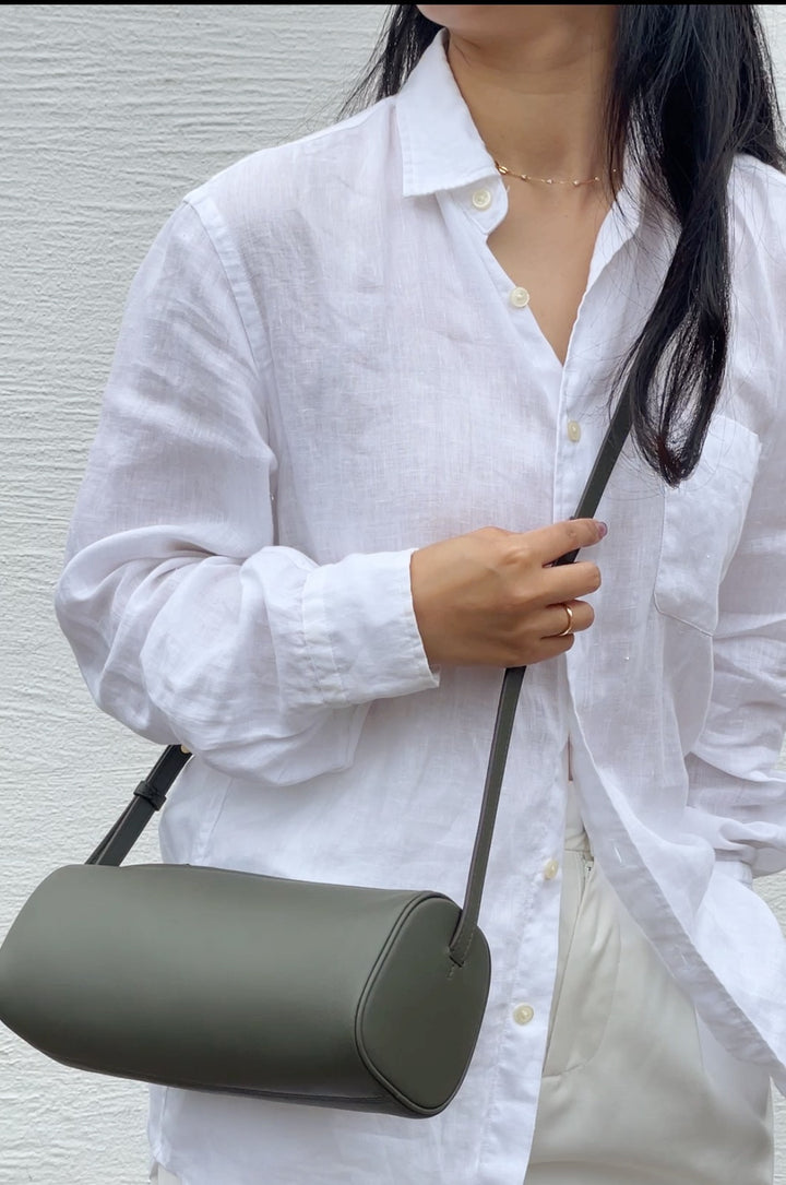 Cylinder Purse in Olive Grey